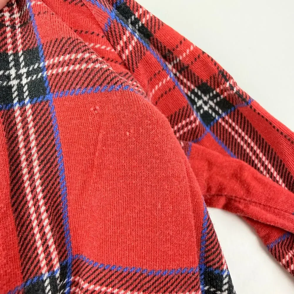 Little Sleepies Red Holiday Plaid Red Tartan Zip Sleeper Pajamas, Size 3/6m